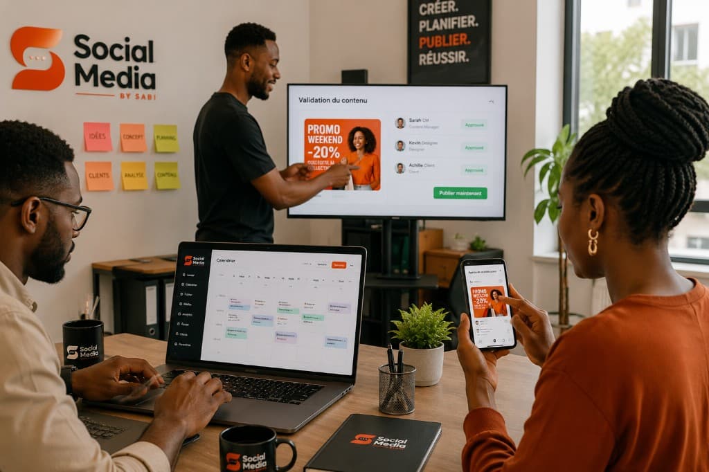 Équipe qui valide et publie avec Social Media BY SABI